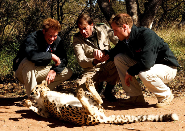 Prince Harry and Prince William visiting The Mokolodi Nature Reserve in Botswana Africa 15 Jun 2010
