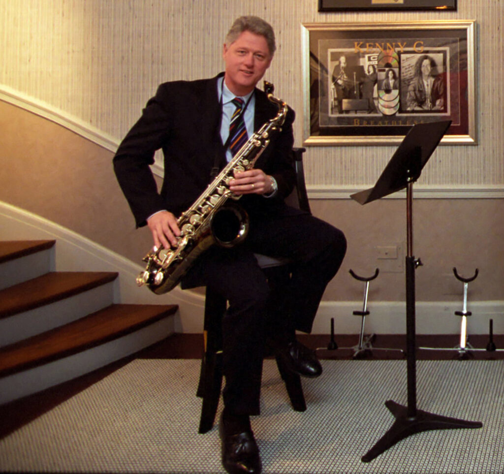Bill Clinton in the White House Music Room cropped1