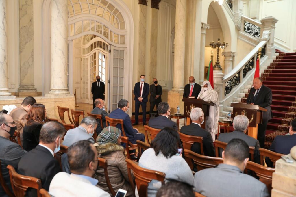 مؤتمر صحفي مشترك بين وزير الخارجية المصري ونظيرته السودانية2