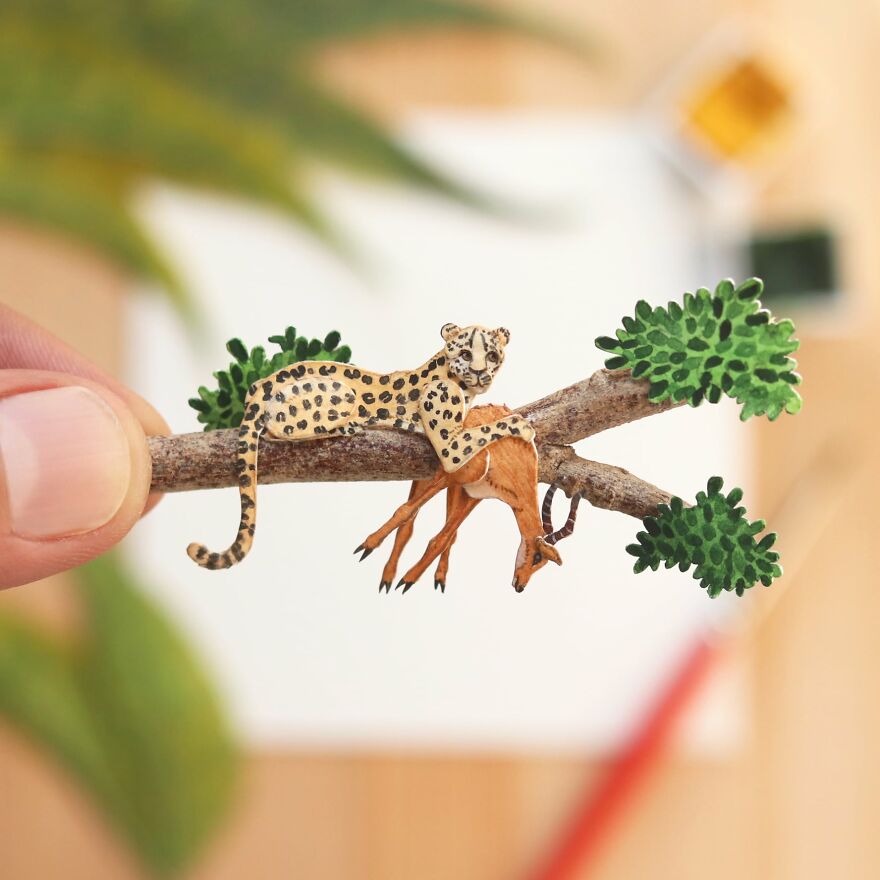 I created miniature paper cut artworks every day for 1000 days to raise awareness about wildlife 61b76014cffce 880