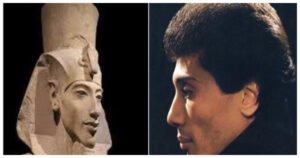 مقارنة بين ملامح المطرب المصري على الحجار وتمثال للملك إخناتون