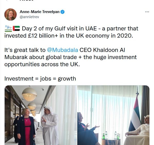زيارة وزيرة التجارة البريطانية إلى الإمارات لإطلاق مفاوضات التجارة الحرة