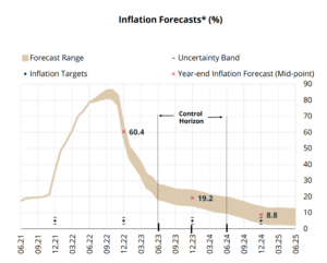 توقعات المركزي التركي للتضخم
