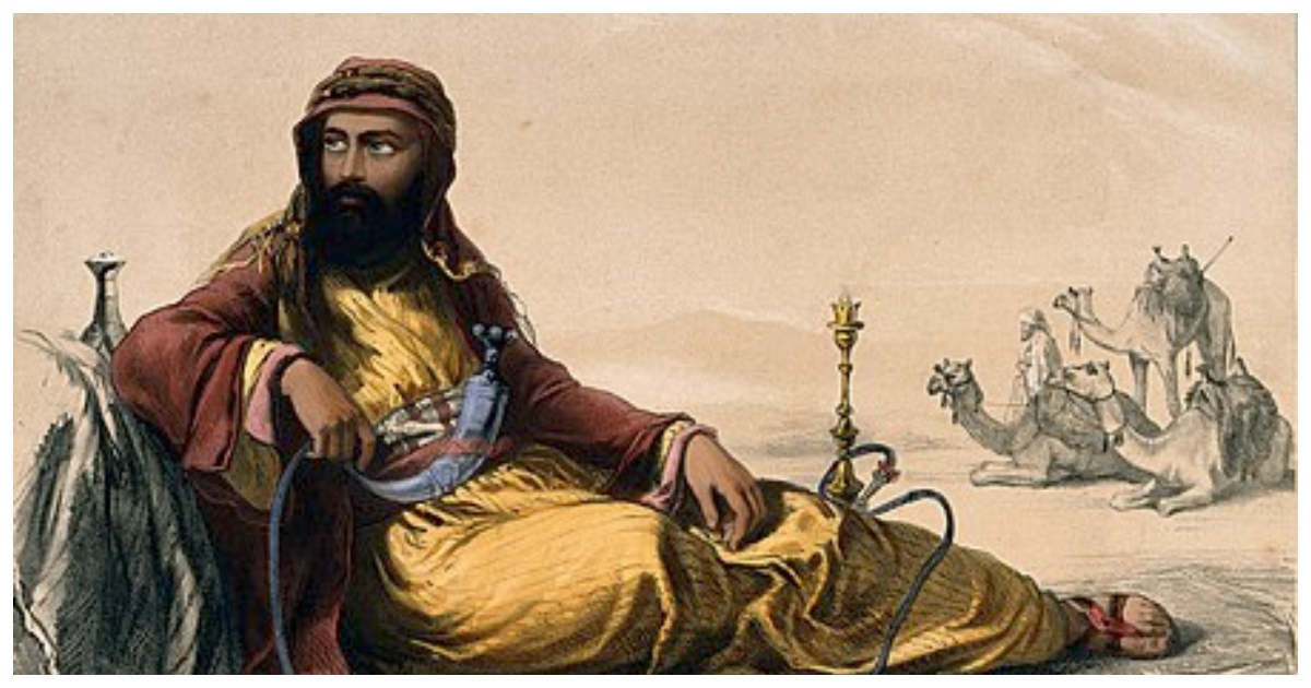 رسم لمستشرق أجنبي يرتدي العقال في مصر أواخر القرن التاسع عشر