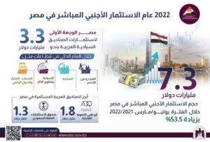2022 عام تدفق الاستثمارات الأجنبية المباشرة للاقتصاد المصري 