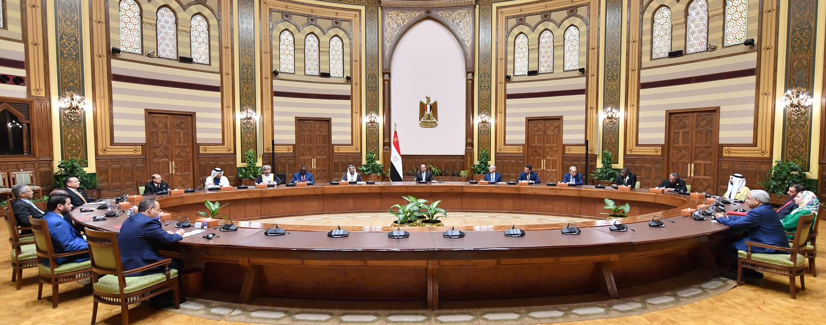 استقبال الرئيس السيسي، رؤساء البرلمانات العربية المشاركين في المؤتمر الخامس للبرلمان العربي