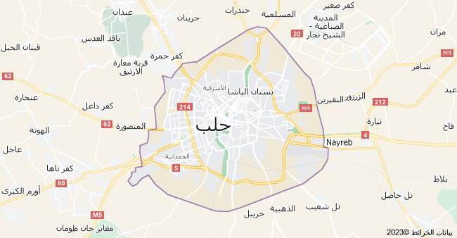 خريطة حلب سوريا
