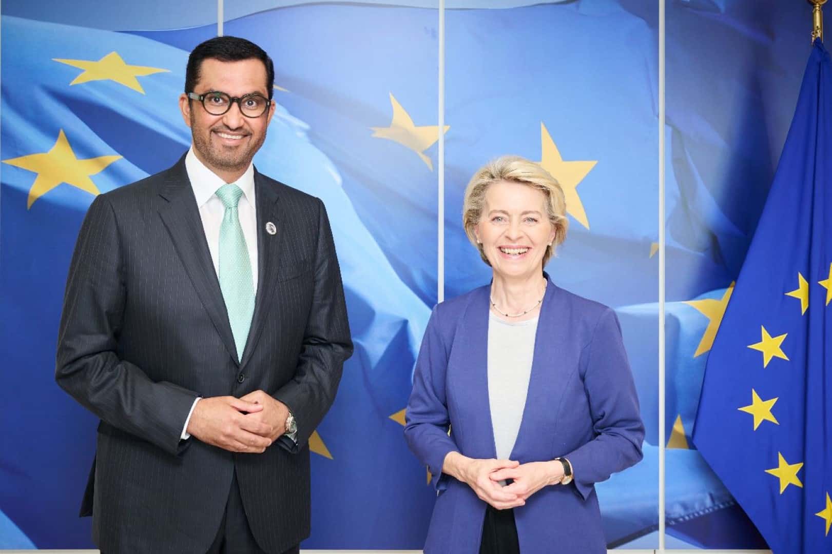 الدكتور سلطان بن أحمد الجابر، مع رئيسة المفوضية الأوروبية