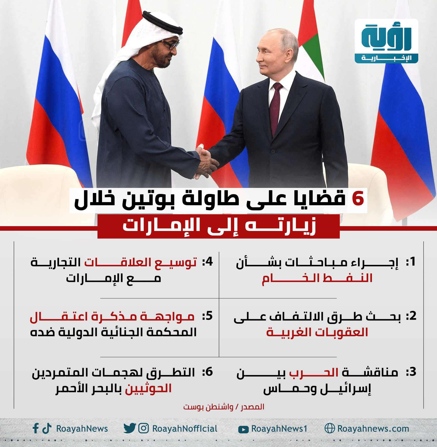 بوتين خلال زيارته إلى الإمارات