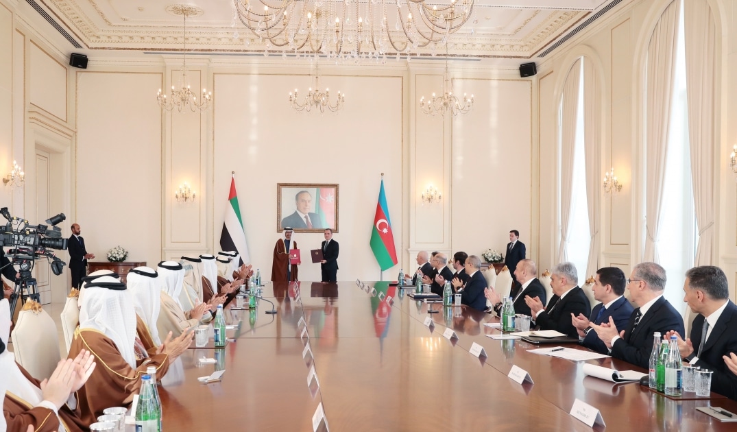 لقاء موسع بين رئيسي أذربيجان ودولة الإمارات3